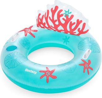 Trade Shop Trade Shop - Poltrona Salvagente Gonfiabile Con Maniglie Portabicchiere Schienale Design Corallo 43730