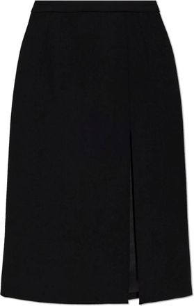 Dolce & Gabbana Falda de Lana con Abertura - Skirts - Mujer - Negro - XS