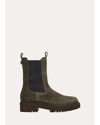 Brunello Cucinelli Suede Combat Boots