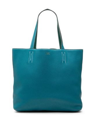 Herm&egrave;s Borsa tote Double Sens 45 in pelle Clemence 2011 - Blu