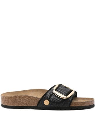 Birkenstock Madrid Big Buckle Black, Raffia