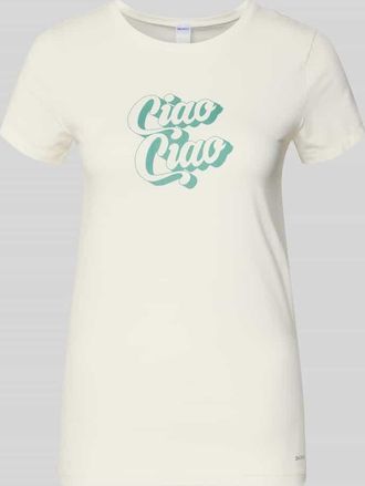 Skiny Skiny Slim Fit Pyjama-Oberteil mit Statement-Print in Offwhite, Gr&ouml;&szlig;e 36