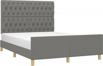 vidaXL Cama Sin Colch&oacute;n Tela Gris Oscuro 140x190 Cm Vidaxl
