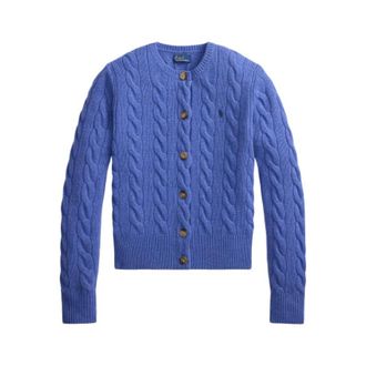 Ralph Lauren Cardigan met kabelstructuur - Dames - Truien - Blauw - Maat: L