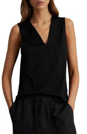 Reiss Mira Sleeveless Wool & Cashmere Top in Black at Nordstrom, Size X-Small