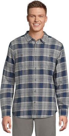 Prana Dolberg Flannel Shirt Mens Long Sleeve Button Up Capulet Blue : 2XL (Slim), Flannel/Cotton