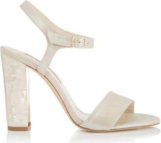 Freya Rose Martina Ankle Strap Pearl Heel Sandal in Champagne at Nordstrom, Size 39.5