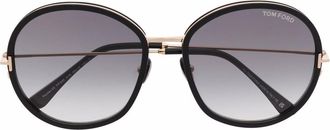 Tom Ford Eyewear FT0946 round sunglasses - women - Metal (Other) - 58 - Black