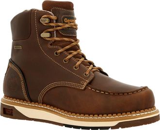 Georgia Boot Waterproof AMP LT Wedge Waterproof MocToe Work Boot in Brown at Nordstrom, Size 11.5
