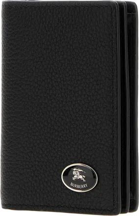 Burberry Mens Black Leather Card Holder Exterior: Calf Portafogli Wallet