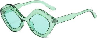 Generic Womens Diamond Street Fashion Sunglasses Mens Outdoor Commuting Sports Sun Glasses(Green)
