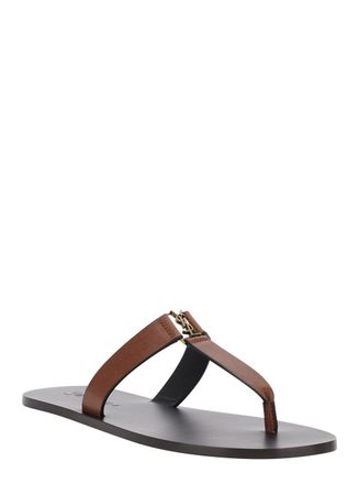 Saint Laurent Womens Sandals Babylone Brown Leather Calf