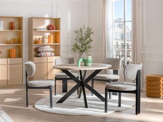 Vente-Unique Tavolo da pranzo 4 coperti MDF e Metallo Rovere e Nero - TILKI