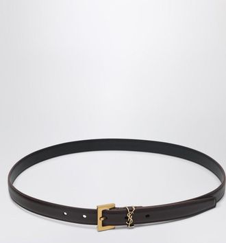 Saint Laurent Dark burgundy Cassandre leather belt