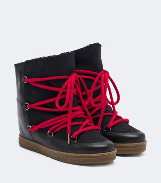 Isabel Marant Nowles leather and suede snow boots