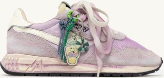Autry REELWIND SUPER VINTAGE SNEAKERS IN WHITE AND LILAC SUEDE AND NYLON