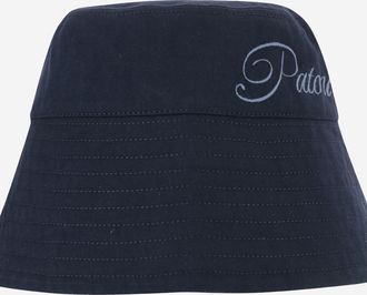 Patou Womens Cotton Bucket Hat With Logo Navy-Black Navy/black