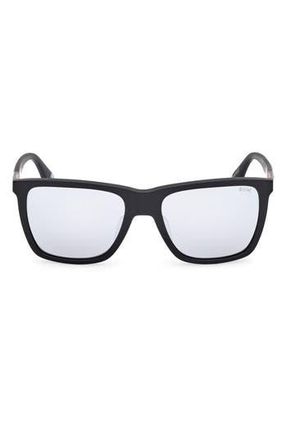 BMW 56mm Sunglasses in Matte Black /Smoke Mirror at Nordstrom Rack