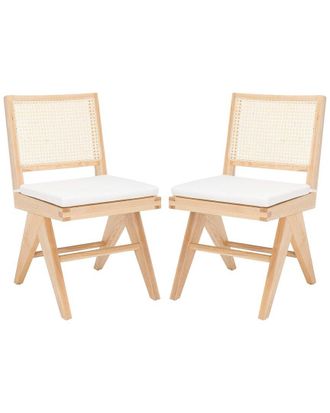 Safavieh Couture Set Of 2 Colette Rattan Dining Chairs