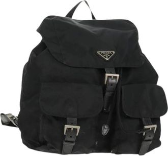 Prada Pre-owned Backpacks, female, Black, Size: ONE SIZE Pre-owned Nylon Backpack