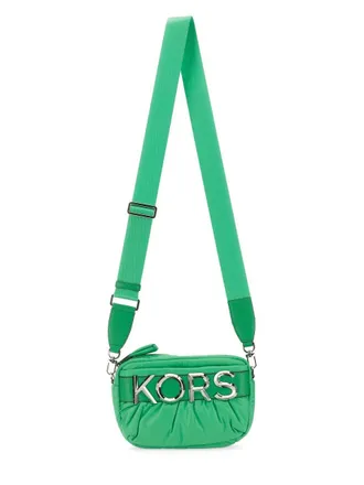 Michael Michael Kors Womens Camera Bag With Logo Green Recycled Polyester Shoulder