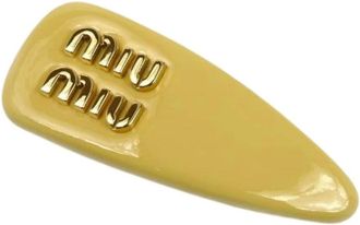 Miu Miu Pre-owned Accessories, female, Yellow, Size: ONE SIZE Pre-owned Leather Hair Accessories