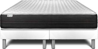 VITALIT Vitalit - Base Tapizada Blanco + Colch&oacute;n Con Espuma Viscoel&aacute;stica 2x100x200