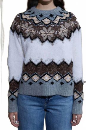 Lingua Franca Clara Crewneck Top In Cream Multi