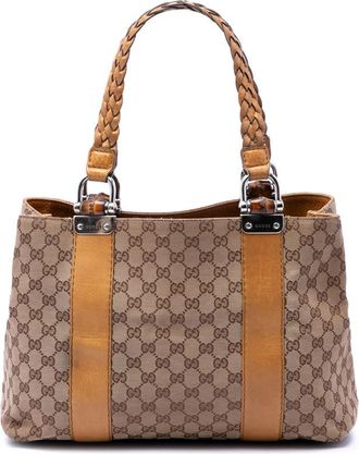 Gucci Pre-owned Gucci Medium GG Canvas Bamboo Libeccio Tote Ladies H6HSIAG3ZUD86GX5