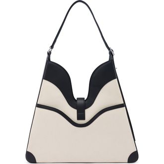 Behno Melina Canvas Shoulder Bag in Sand/Black at Nordstrom