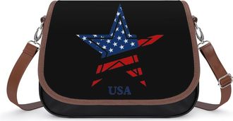 Generic Five Pointed Flag Crossbody Bags for Women Fashion Leather Shoulder Handbags With Adjustable Strap