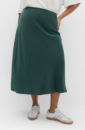 City Chic Miranda Midi Skirt in Forest at Nordstrom, Size Xxl