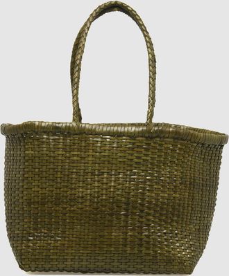 Dragon Diffusion Sac B Weave Basket Small Cuir Kaki