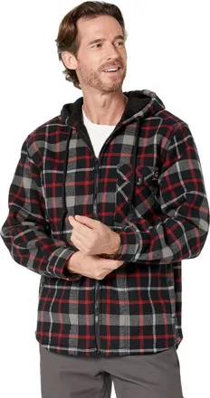Wolverine Bucksaw Shirt Jacket Mens Red Plaid Sherpa Fleece Hooded RED626