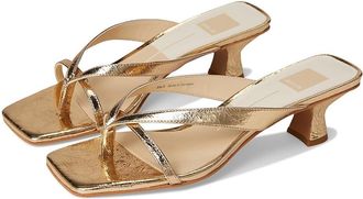 Dolce Vita Brevel Womens Sandals Gold Distressed Leather : 6.5 M, Leather/Rubber