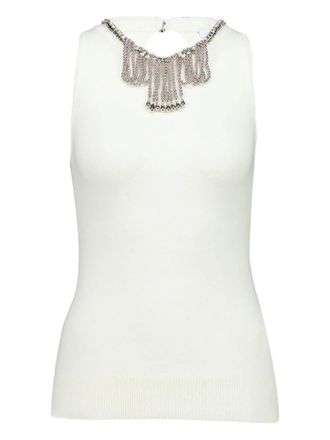 Paco Rabanne embellished sleeveless tank top - women - Fabric - S - Neutrals