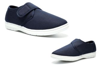 Generic Mens Canvas Shoes Size 6 Boys Shoes Size 9 Pump Mens Casual Shoe Casual Shoe Pump Pumps Touch Fastening Comfort Sizes 6-12 Navy 11 UK