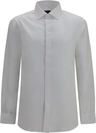 Giorgio Armani White Cotton Dress Mens Shirt