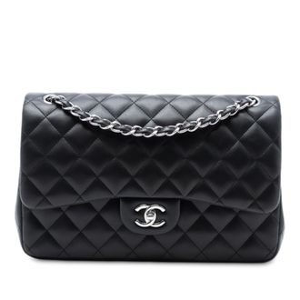 Chanel Voorheen Eigendom Jumbo Classic Lammy Double Flap