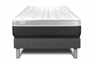VITALIT Somier gris + Colch&oacute;n con espuma viscoel&aacute;stica 120 x 190