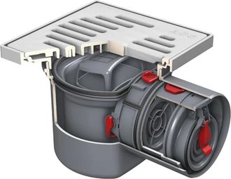Aco Aco Desag&uuml;e De S&oacute;tano Junior Tipo 5 Dn100/197x197/1,5 Grados/1,4l/s Rejilla Abs/k3/ws60/pk A Desag&uuml;e Pp, 2130.00.77