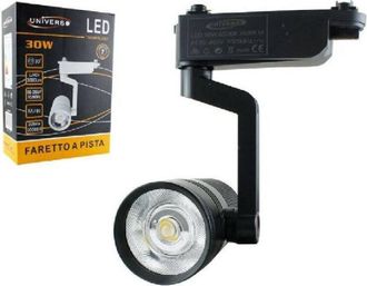 Trade Shop Trade Shop Traesio - Trade Shop - Faretto Led Binario Nero Lampada Pista 30watt Luce Naturale Calda Fredda F-30w8h