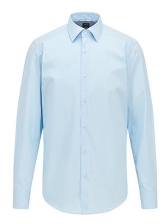 HUGO BOSS Blue Solid Regular Shirts
