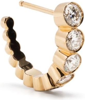 Sophie Bille Brahe 18kt yellow gold diamond huggie earring - women - 18kt Yellow Gold - One Size