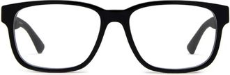 Gucci Web trim rectangle glasses - Nero