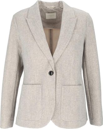 Circolo 1901 Giacca Regular met opgestikte zakken - Dames - Blazers - Grijs - L - Katoen - Jassen