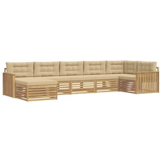 vidaXL Conjunto De Sof&aacute;s De Exterior 7 Uds. Y Beige Vidaxl