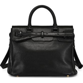 OLD TREND Wishbone Genuine Leather Structured Heritage Satchel in Black at Nordstrom