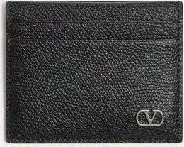Valentino Garavani Textured Leather Card Case - Black
