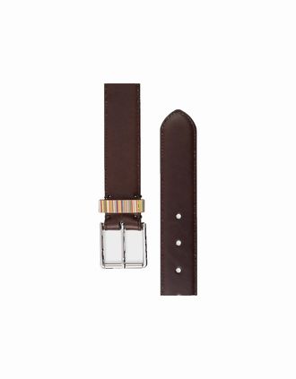 Paul Smith Mens Paul Smith Stripe Keeper Belt Brown - Size: UK 38
